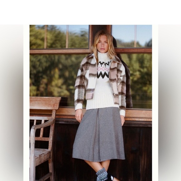 NWT ANTHROPOLOGIE GREYLIN PLAID KNIT SHACKET JACKET, L - Picture 2 of 7